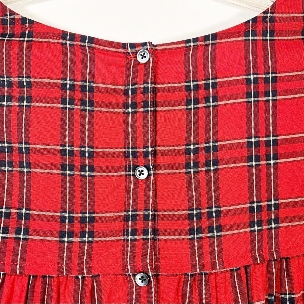 Madewell Plaid Long Sleeve Tiered Button UpTop Size XXS - Picture 9 of 9